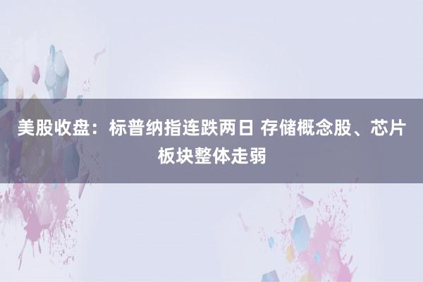 美股收盘：标普纳指连跌两日 存储概念股、芯片板块整体走弱