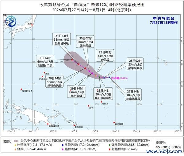 今年第13号台风“白海豚”生成