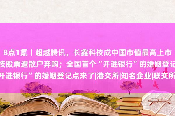 8点1氪丨超越腾讯，长鑫科技成中国市值最高上市公司；8734股宇树科技股票遭散户弃购；全国首个“开进银行”的婚姻登记点来了|港交所|知名企业|联交所主板