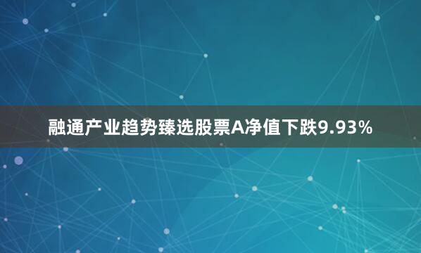 融通产业趋势臻选股票A净值下跌9.93%