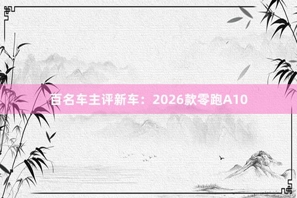 百名车主评新车：2026款零跑A10
