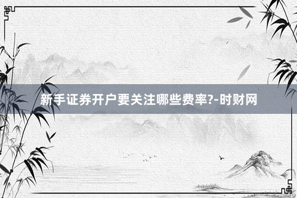 新手证券开户要关注哪些费率?-时财网