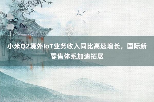 小米Q2境外IoT业务收入同比高速增长，国际新零售体系加速拓展