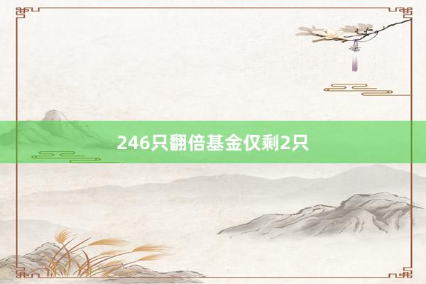 246只翻倍基金仅剩2只