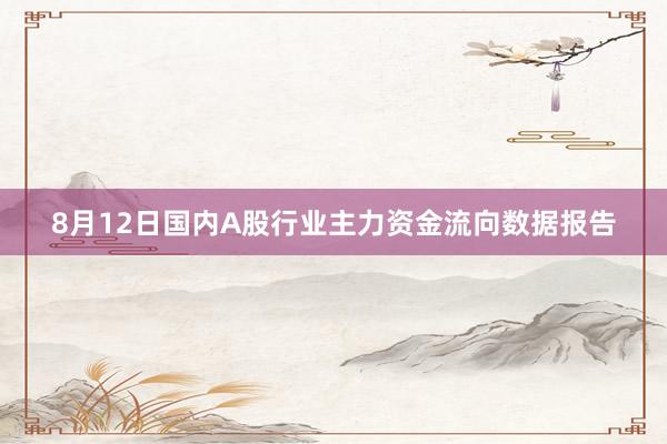 8月12日国内A股行业主力资金流向数据报告