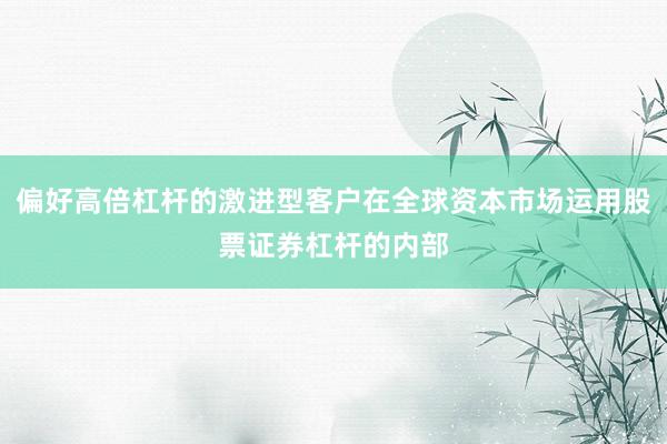 偏好高倍杠杆的激进型客户在全球资本市场运用股票证券杠杆的内部