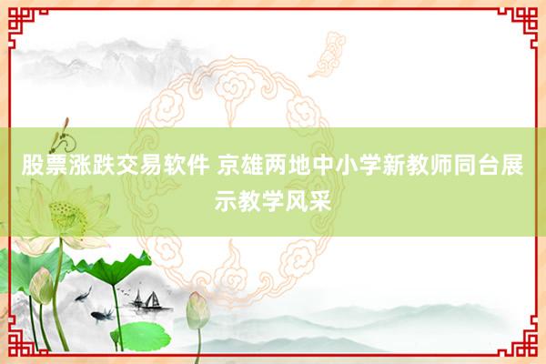 股票涨跌交易软件 京雄两地中小学新教师同台展示教学风采
